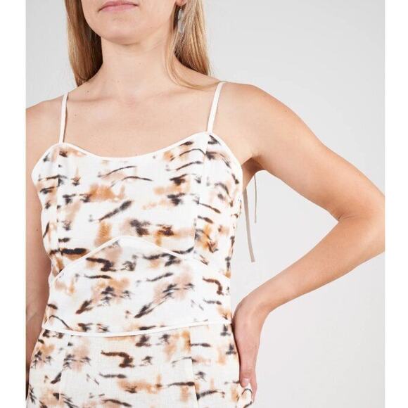 CHRISTY LYNN Sz M Medium Luisa Linen Sleeveless Tie Shoulder Dress Tiger Print - Picture 10 of 13